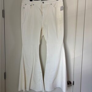 We The Free White Flare Wide Leg Jeans Versatile Style